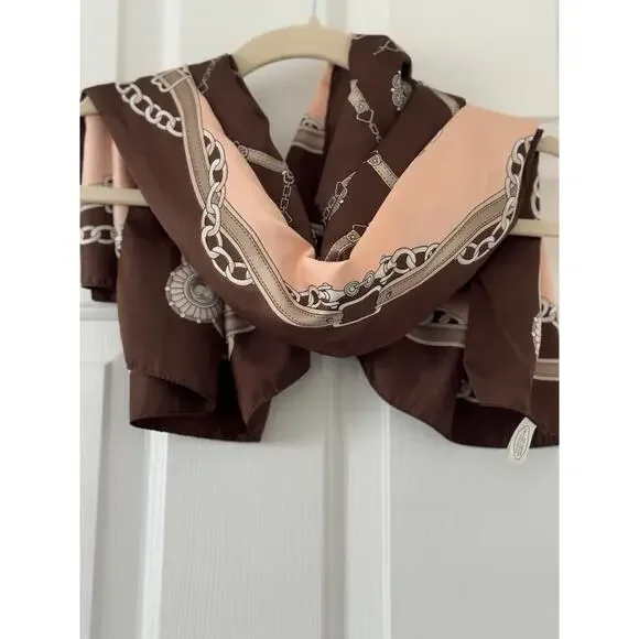 Italian Made Equestrian Chain Print Scarf